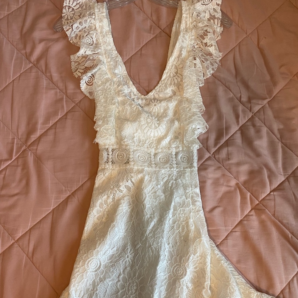 White new graduation midi dress